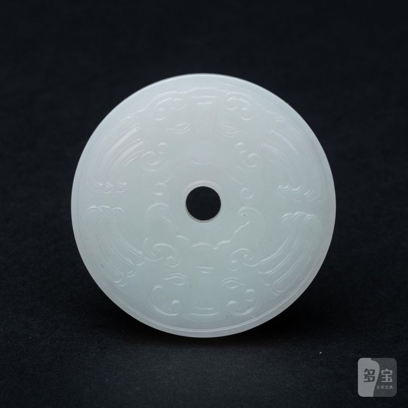    清 白玉蝠紋雙龍壁 - 图2